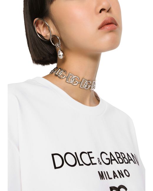 Dolce & Gabbana Metallic Choker With Multiple Dg Logos