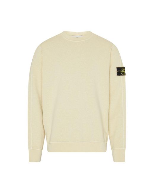 Stone Island White Sweatshirt With Logo Patch for men