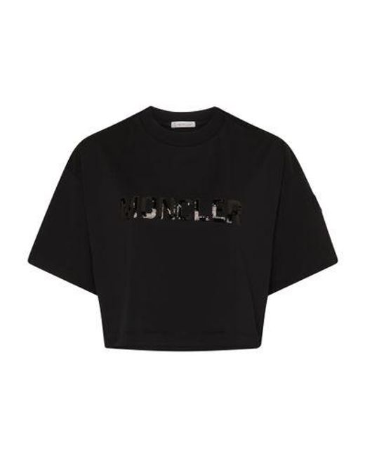 Moncler Black Short-Sleeve T-Shirt With Logo