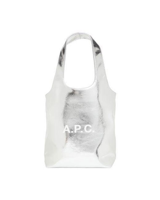 A.P.C. White Ninon Small Tote Bag