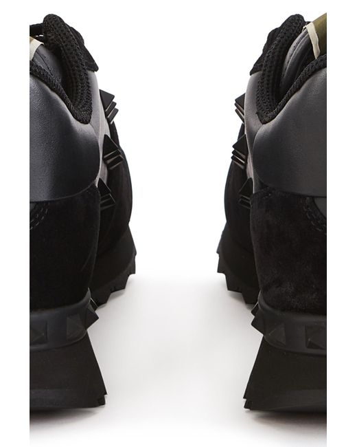 valentino mens black trainers