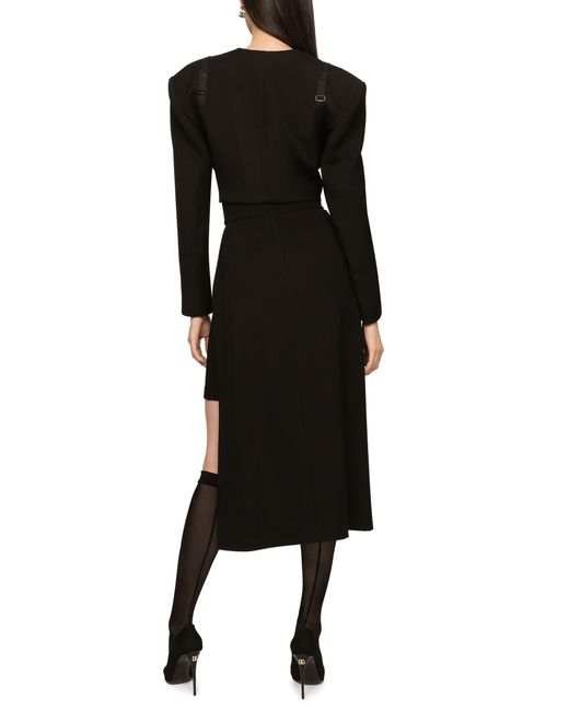 Jupe mi-longue à design asymétrique Dolce & Gabbana en coloris Black