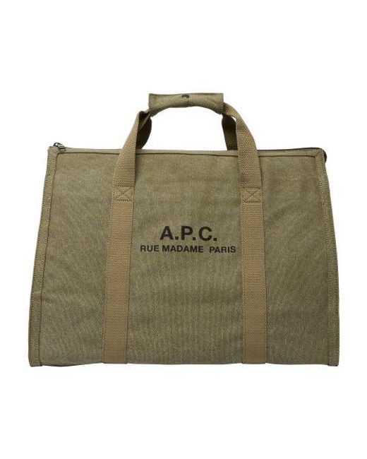 A.P.C. Green Recuperation Gym Bag for men