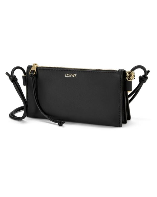 Loewe Black Joya Pochette Aus Schwarzem Kalbsnappa