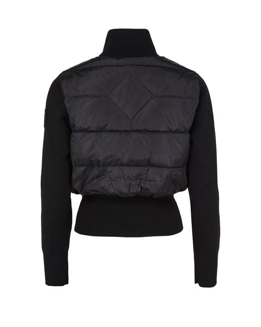 Canada Goose Black Weite Jacke Aus Gestepptem Mesh-Hybrid-Material