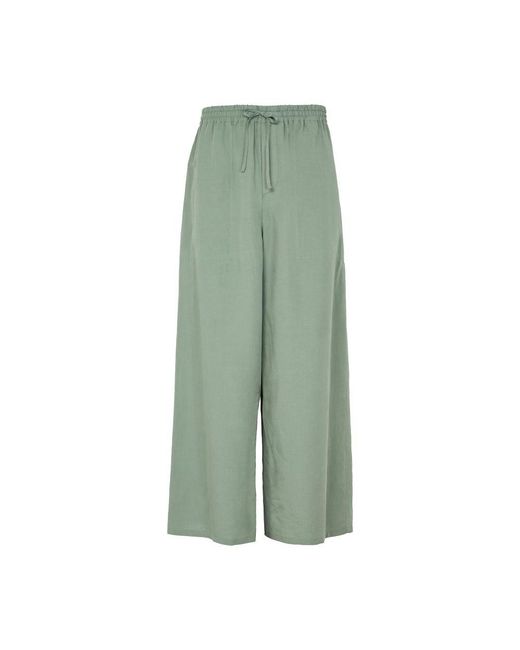 Loewe Green Cropped Viscose And Linen Pants for men