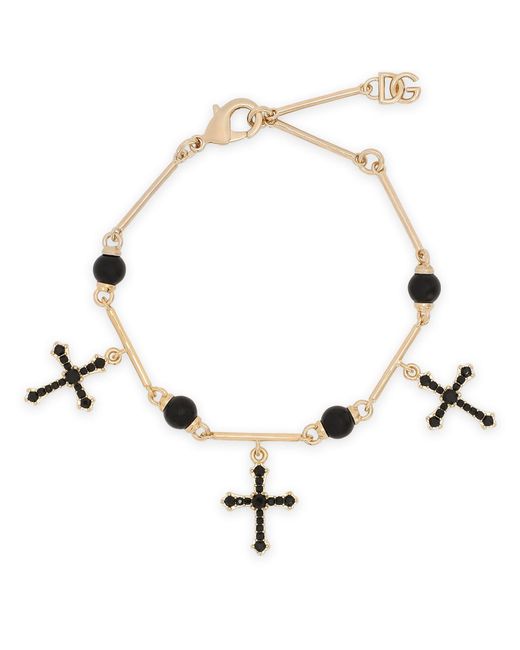 Dolce & Gabbana Metallic Armband mit Kreuzanhängern