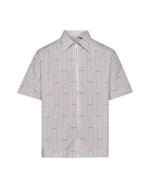 Givenchy Zipped Boxy Fit Shirt With All-over in White for Men | Lyst