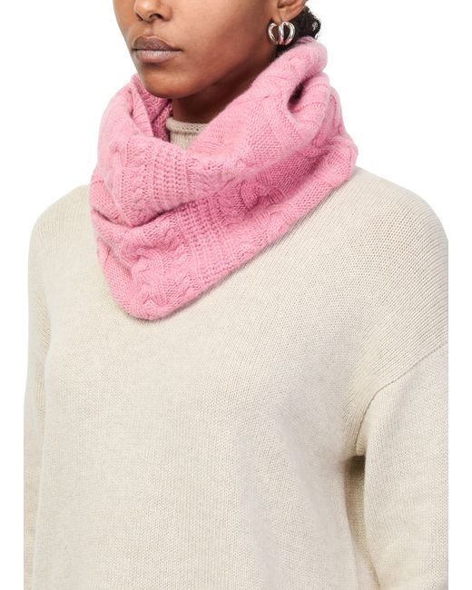 Bompard Pink Cable Knit Neck Warmer