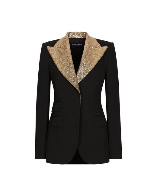 Dolce & Gabbana Black Single-breasted Wool Jacket