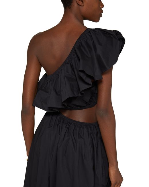 Matteau Black Asymmetric Ruffle Dress
