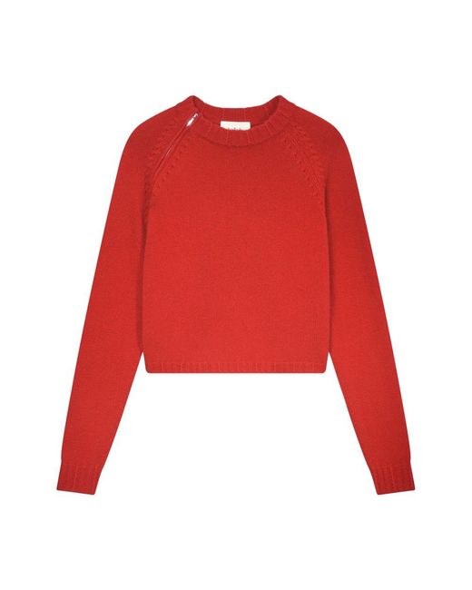 Ba&sh Red Cashmere Crew Neck Sweater