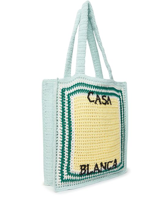Casablancabrand Blue Crocheted Cotton Bag for men