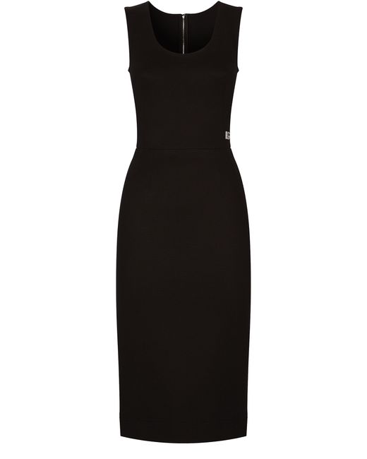 Dolce & Gabbana Black Sleeveless Midi Dress