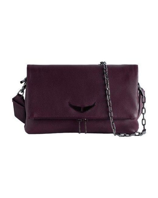 Zadig & Voltaire Purple Rocky Leather Crossbody Bag