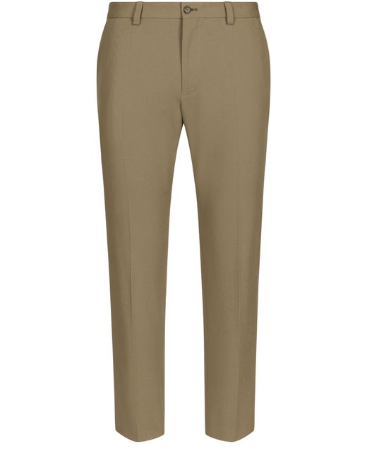 Dolce & Gabbana Natural Stretch Cotton And Cashmere Pants for men