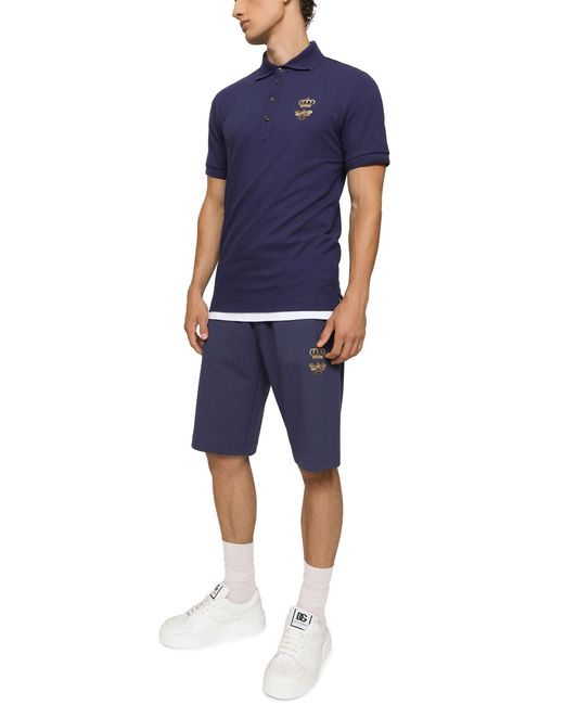 Dolce & Gabbana Blue Jersey jogging Shorts for men