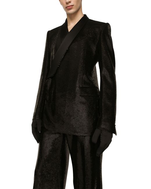 Dolce & Gabbana Black Double-Breasted Sicilia Tuxedo Jacket for men