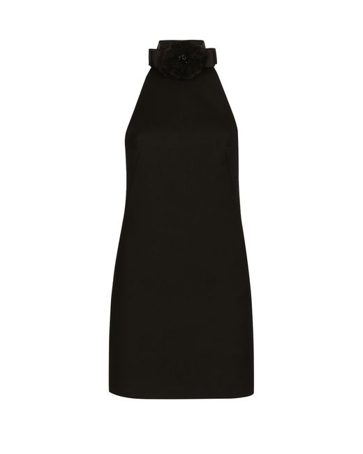 Dolce & Gabbana Black Short Woolen Dress