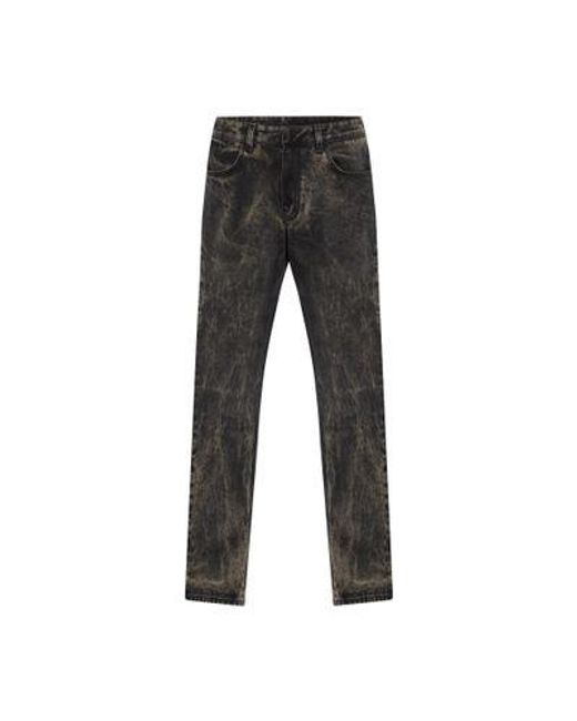 Givenchy Black Straight Fit Jeans In Marbled Denim for men