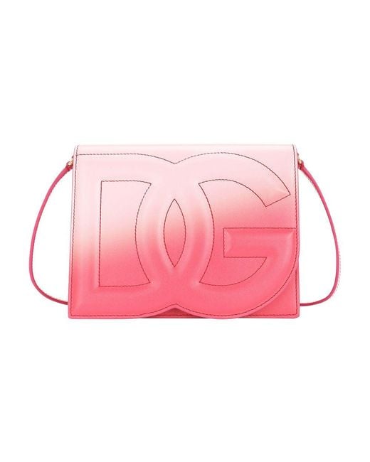 Dolce & Gabbana Pink Leather Logo Cross-body Bag