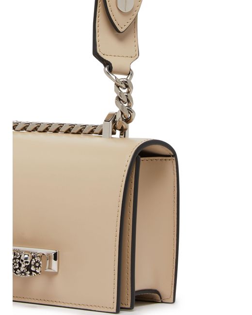 Alexander McQueen Natural Mini Jewelled Satchel Bag