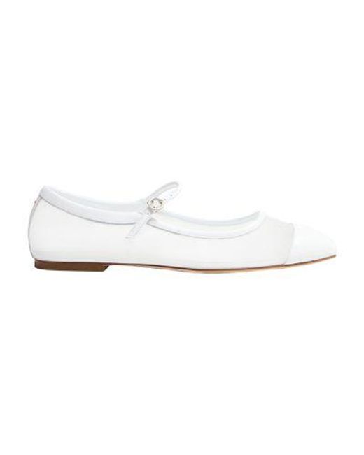 Aeyde White Uma Nappa Leather Ballet Flats