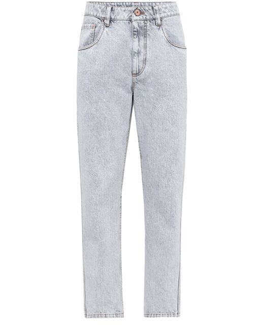 Pantalon droit Brunello Cucinelli en coloris Gray