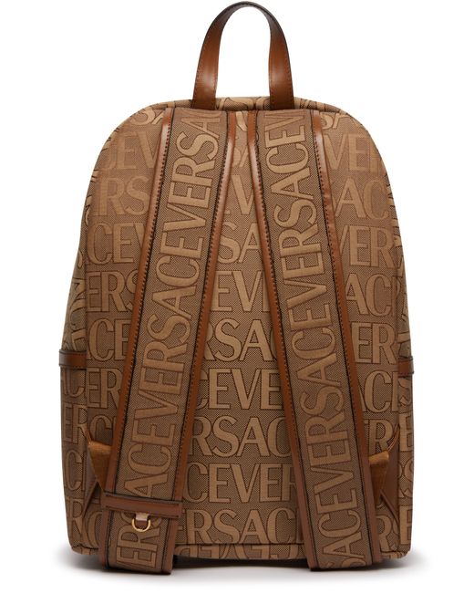 Versace Brown Allover Backpack for men