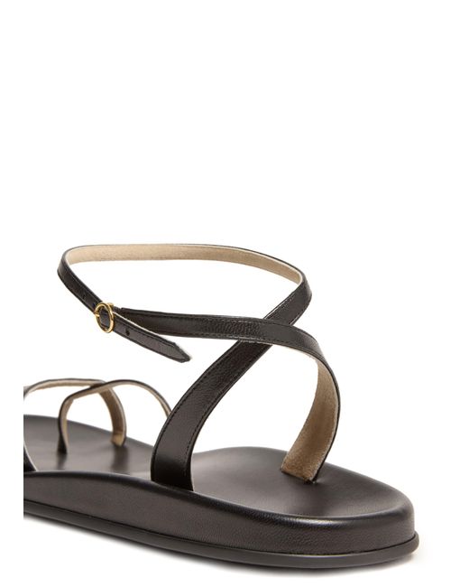 The Row Black Hugh Ankle Strap Sandals