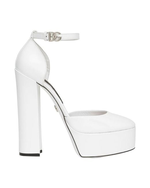 Dolce & Gabbana White Polished Calfskin Platforms