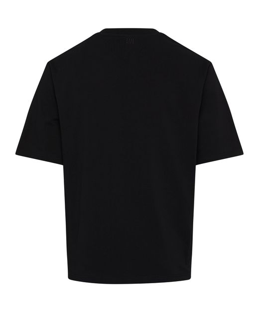 AMI Black Ami De Caur T-shirt for men