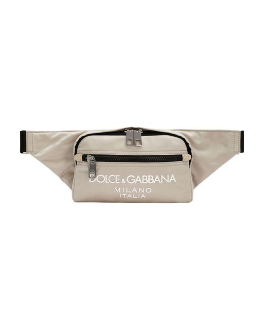 Dolce & Gabbana Natural Small Belt Bag With Rubberized Logo for men
