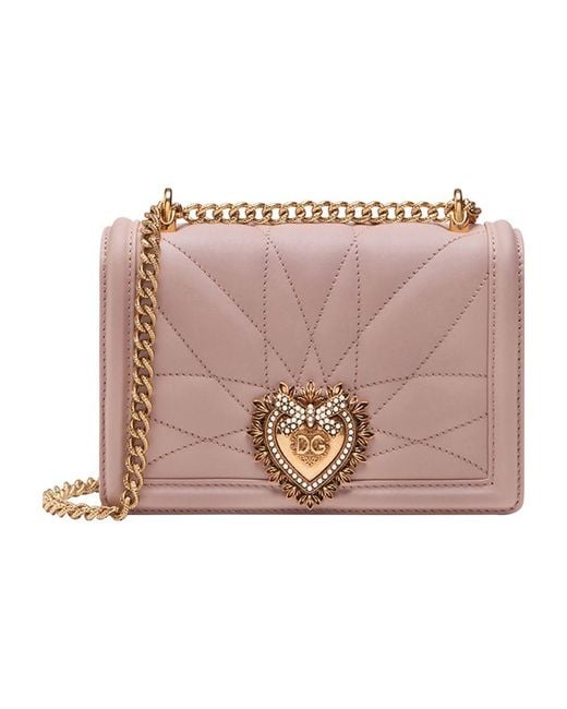 Dolce & Gabbana Pink Small Devotion Crossbody Bag