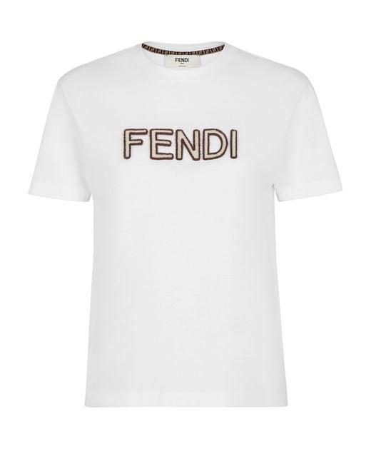 T-shirt coupe classique Fendi en coloris White