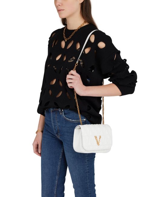 Versace White Virtus Small Cross-Body Bag