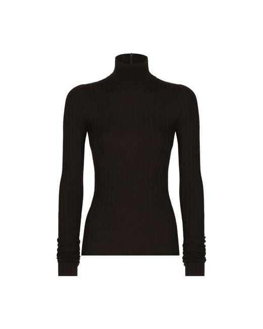 Dolce & Gabbana Black Cashmere Turtle-neck Sweater