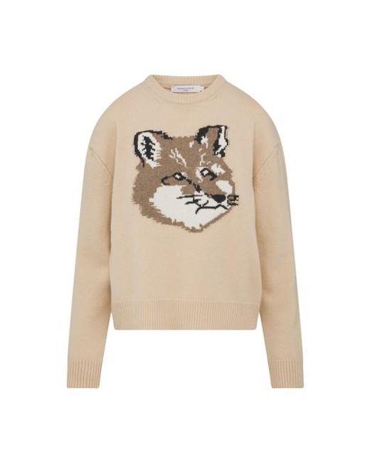 Maison Kitsuné Natural Big Fox Head Sweater
