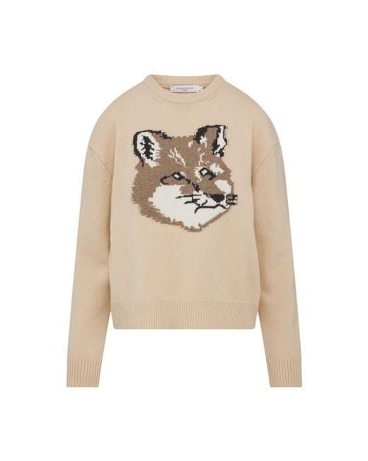 Maison Kitsuné Natural Big Fox Head Sweater