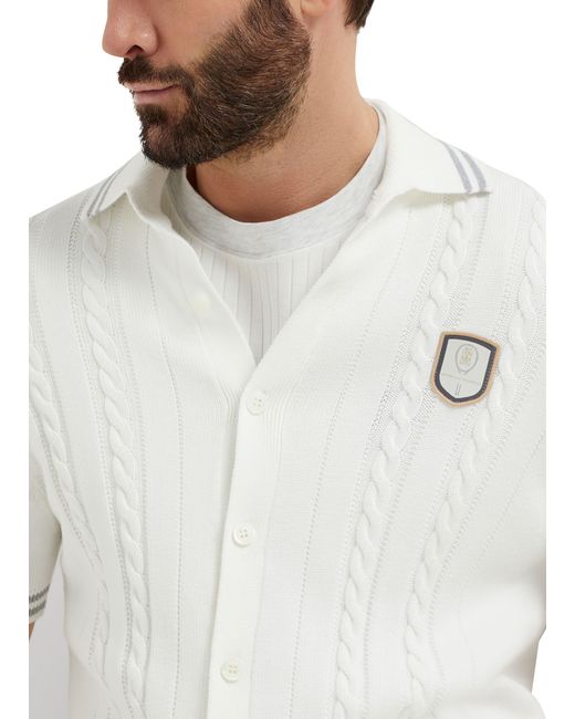 Brunello Cucinelli Hemd mit Tennis-Badge in White für Herren