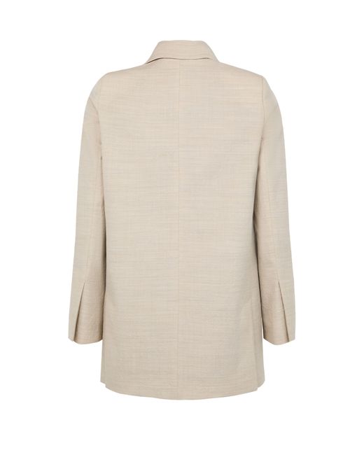 Max Mara Natural Acacia Two Buttons Wool Blazer