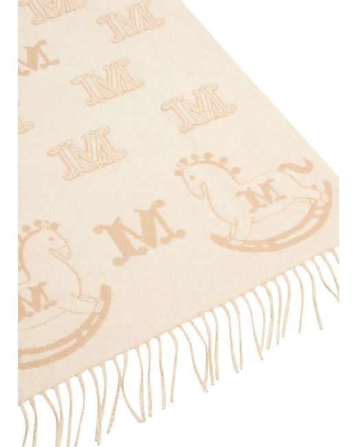 Max Mara Natural Schal Mit M-Print