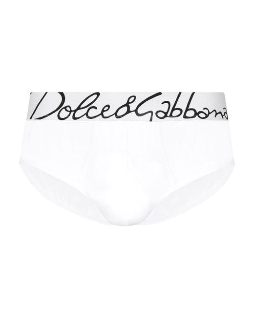 Dolce & Gabbana White Stretch Cotton Brando Briefs for men