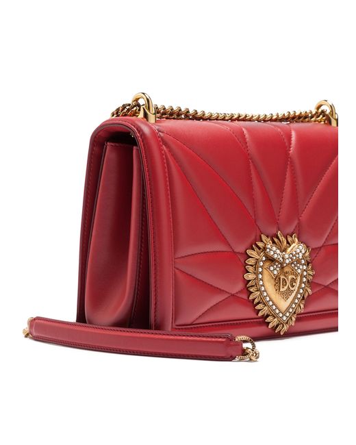 Dolce & Gabbana Red Große Tasche Devotion aus Nappaleder
