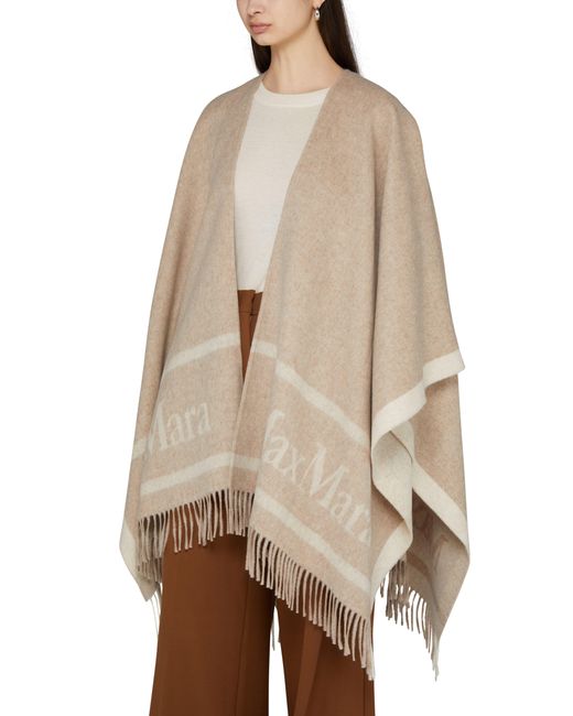 Max Mara Natural Hilde Logo Poncho