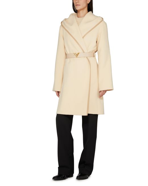 Manteau croisé double-face à capuche Louis Vuitton en coloris Natural