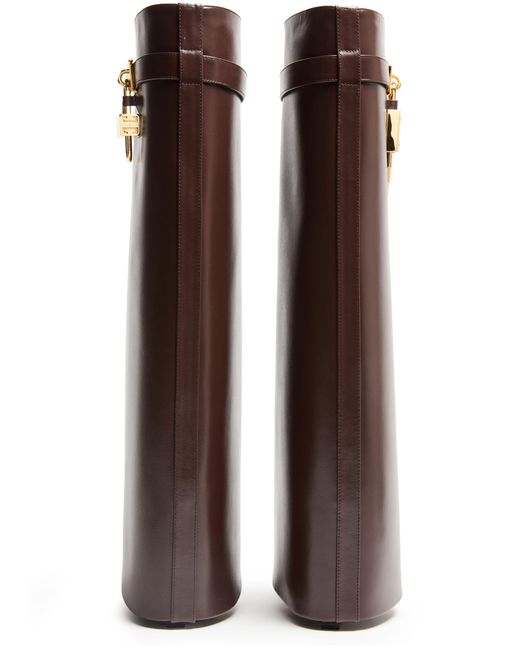 Givenchy Brown Stiefel Shark Lock