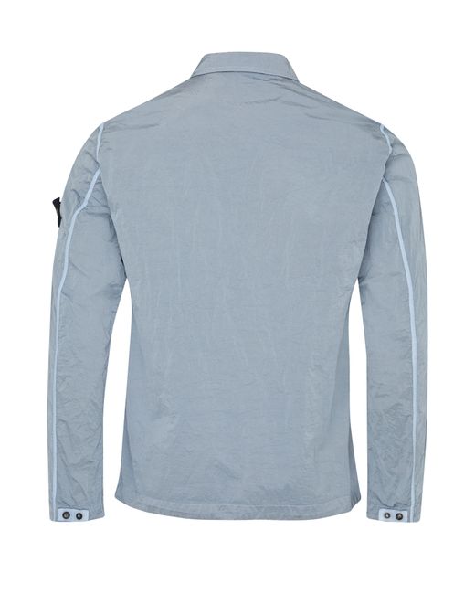 Stone Island Blue Long-sleeved Overshirt for men
