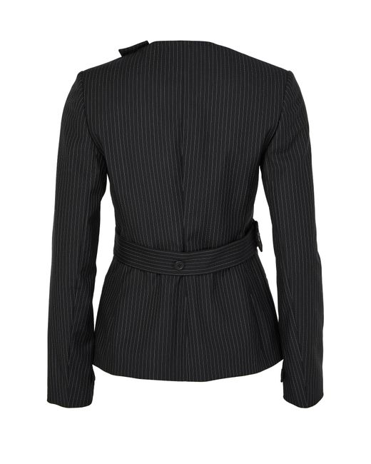 Courreges Black Nadelstreifenjacke Mit Schnalle