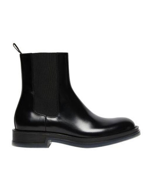 Alexander McQueen Black Leather Boots for men